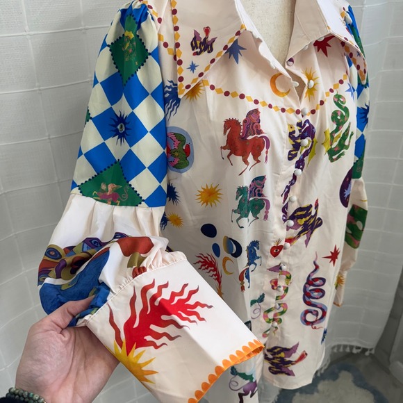 Artistically Chic Boho Print Top - Picture 4 of 8